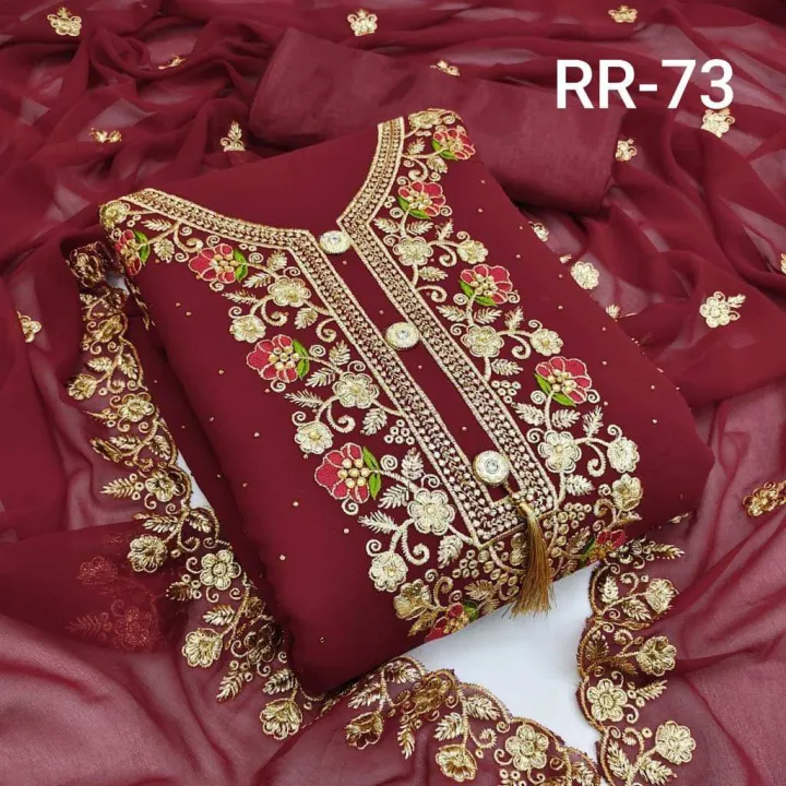 Japani Silk Stone Work Salwar Kameez